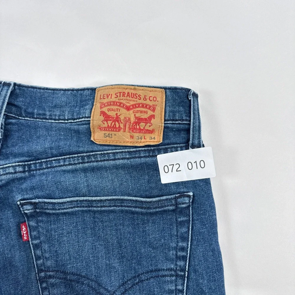 Levis 541 Mens Jeans 34x34 Blue Athletic Taper Stretch Denim Medium Wash